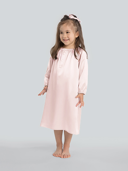 19 Momme Long Sleeve Silk Nightgown for Girls